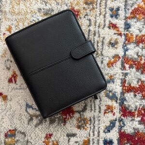 Black Leather Planner FC size Personal
